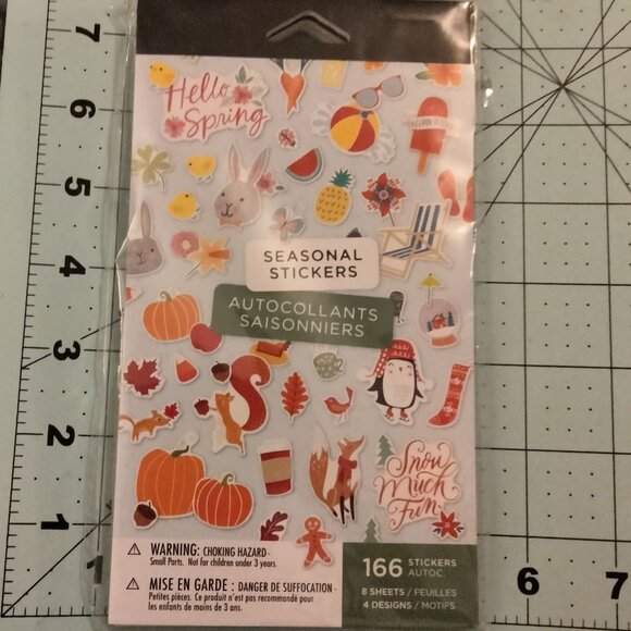 Seasonal Stickers Set 166 Count Fall Winter Spring Summer American Greetings - Picture 7 of 10